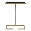 Safavieh Neil Iron and Glass Accent Table in Gold and Black