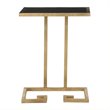 Safavieh Murphy Iron and Glass Accent Table in Gold and Black
