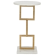 Safavieh Cassidy Iron and Marble Accent Table in Gold and White