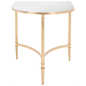 Safavieh Nevin Iron and Mirror Accent Table in Gold
