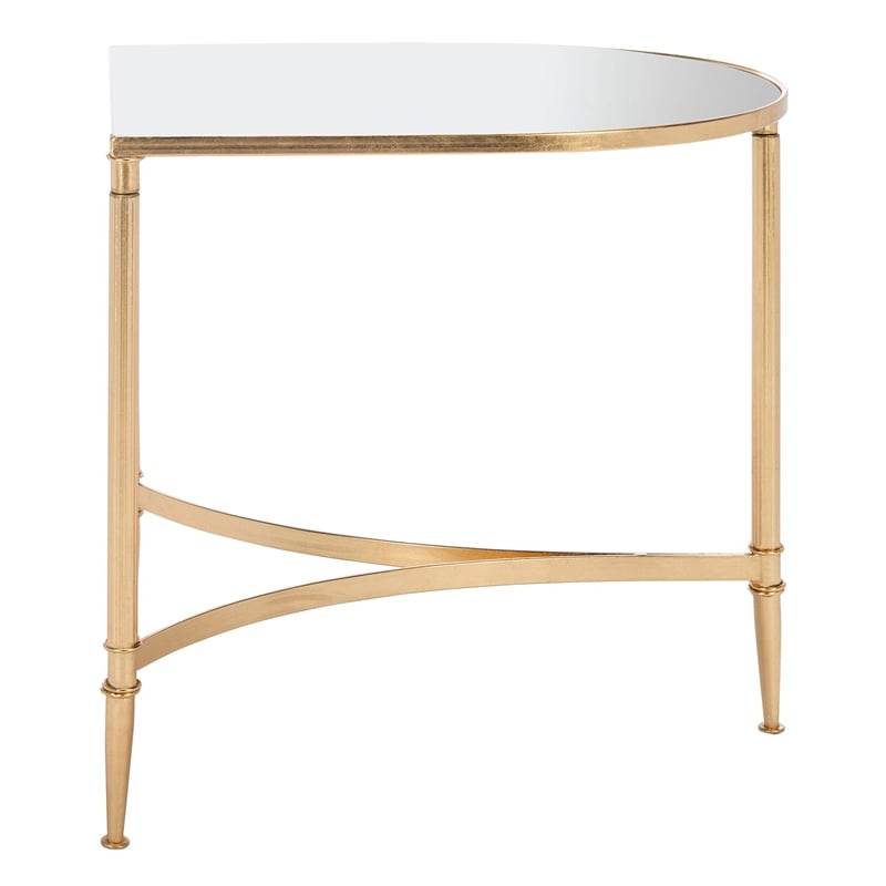 Safavieh Nevin Iron and Mirror Accent Table in Gold