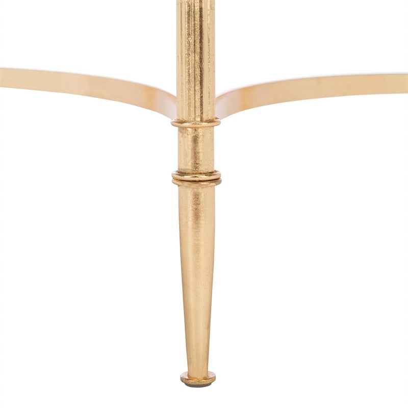 Safavieh Nevin Iron and Mirror Accent Table in Gold