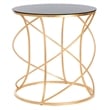 Safavieh Cagney Iron and Glass Accent Table in Gold and Black