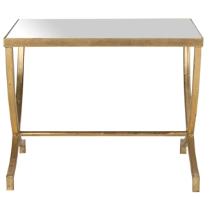 Safavieh Maureen Iron and Mirror Accent Table in Gold