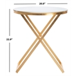 Safavieh Riona Iron and Glass Accent Table in Gold and White