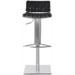Safavieh Liam Leather Seat Steel Adjustable Bar Stool in Creme