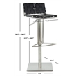 Safavieh Liam Leather Seat Steel Adjustable Bar Stool in Creme