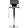 Safavieh Liam Leather Seat Steel Adjustable Bar Stool in Black