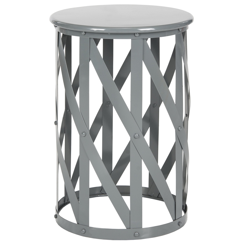 Safavieh Bertram Iron Stool in Grey
