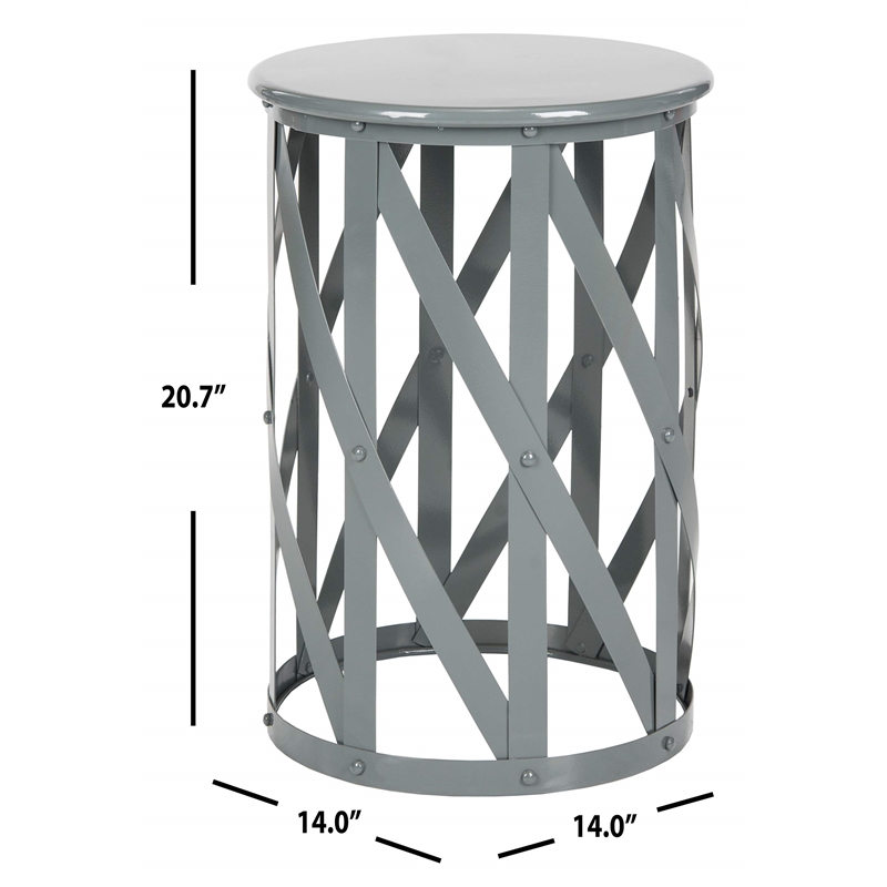 Safavieh Bertram Iron Stool in Grey