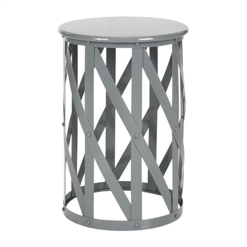 Safavieh Bertram Iron Stool in Grey   FOX3200A