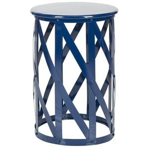Safavieh Bertram Iron Stool in Navy