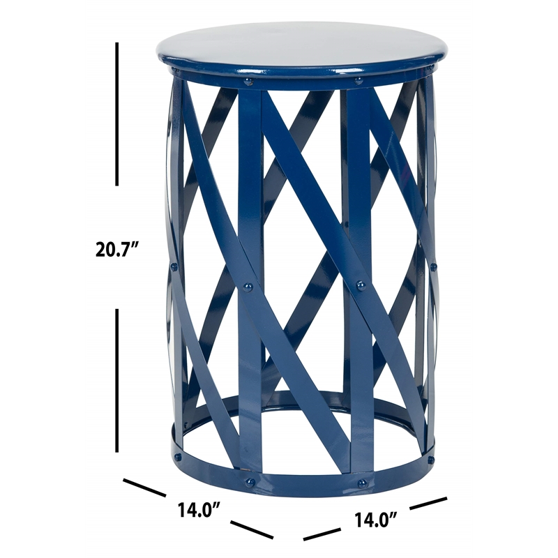 Safavieh Bertram Iron Stool in Navy