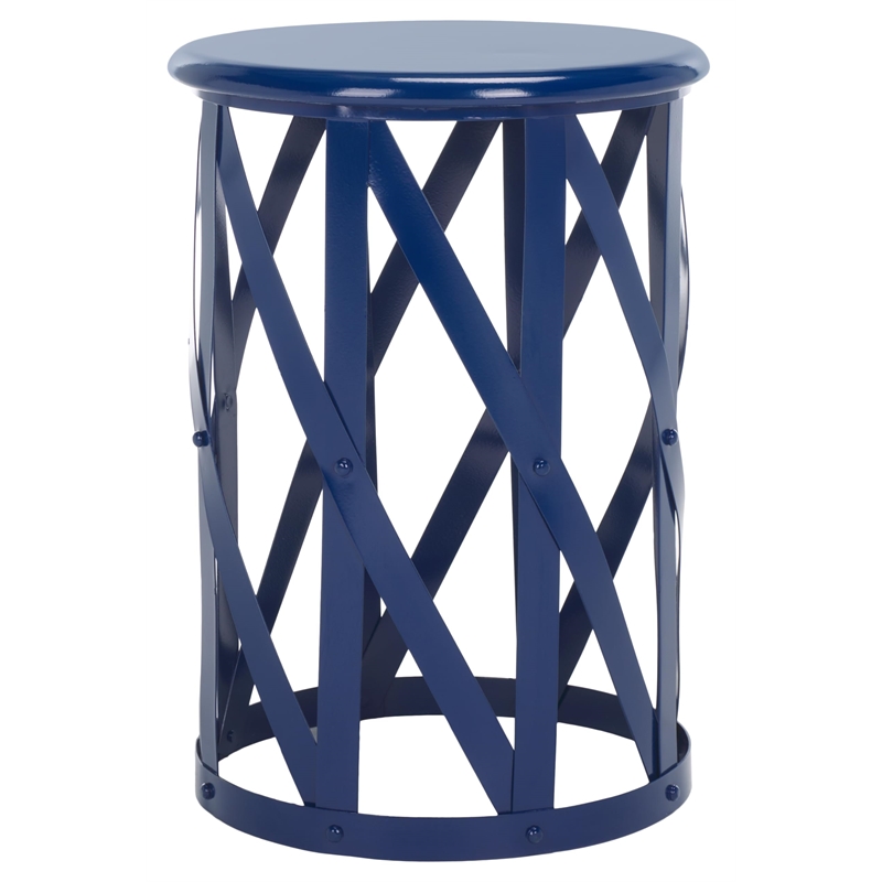 Safavieh Bertram Iron Stool in Navy
