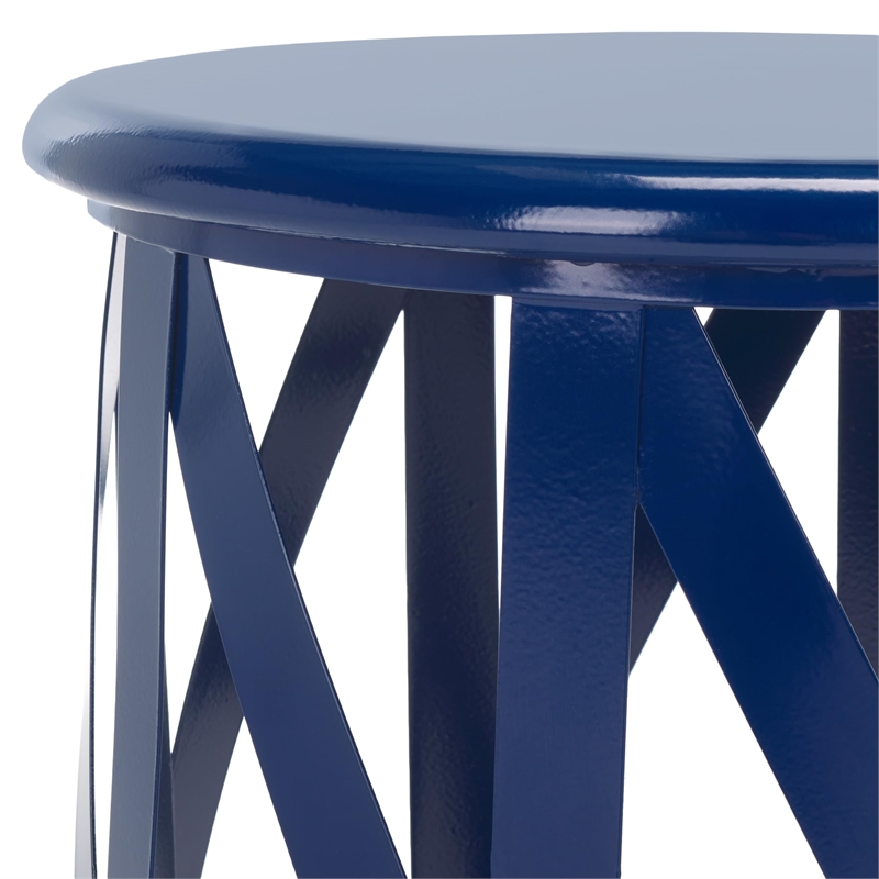 Safavieh Bertram Iron Stool in Navy