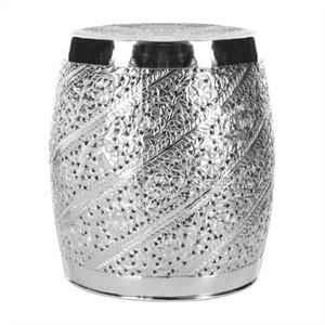 safavieh barry aluminum stool in nickle plated