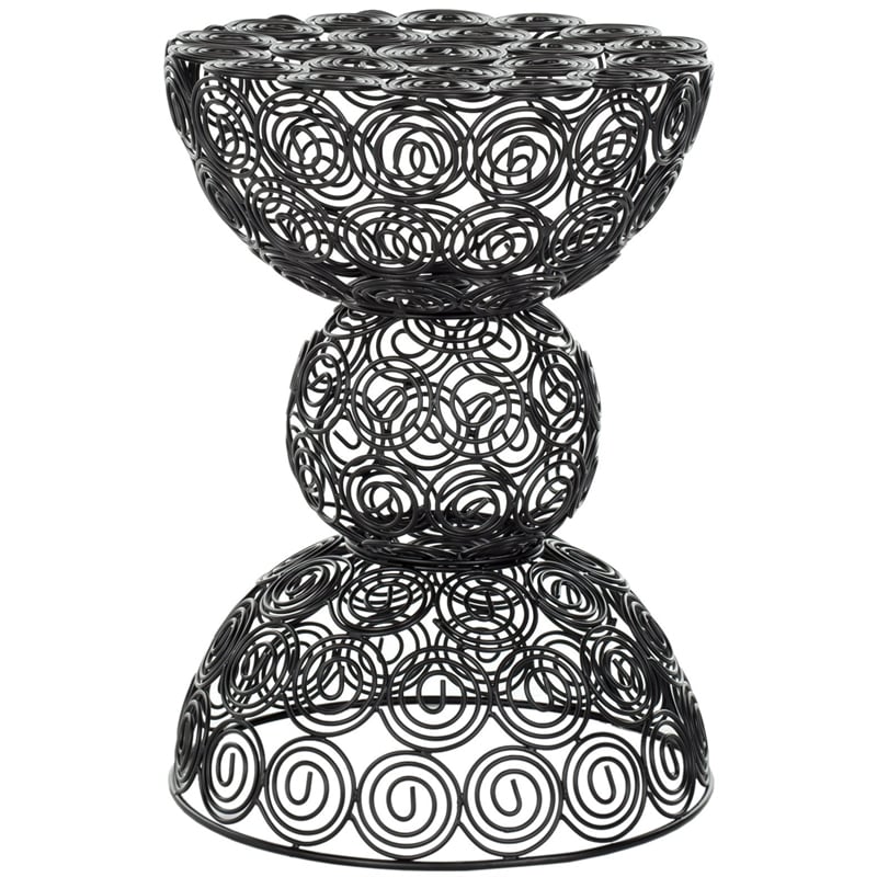 Safavieh Timmy Iron Wire Stool in Black