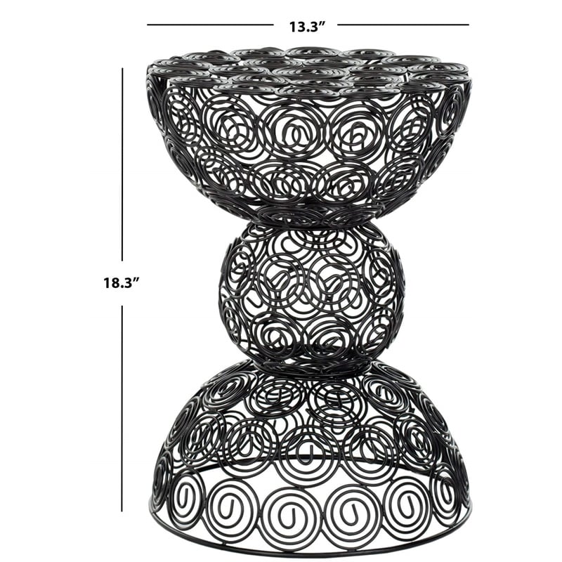 Safavieh Timmy Iron Wire Stool in Black