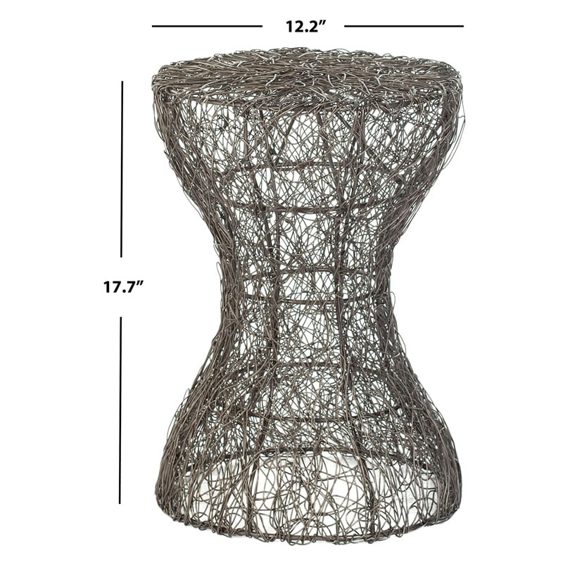 Safavieh Timmy Iron Wire Stool in Black