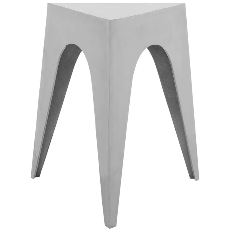 Safavieh Indium Aluminum Triangle Side Table in Silver
