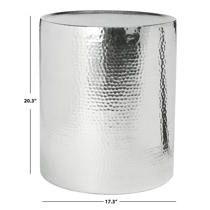 Safavieh Polonium Aluminum Accent Table in Silver