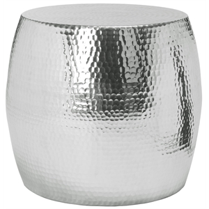 Safavieh Vanadium Aluminum Round Stool in Silver