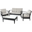 Safavieh Piscataway Aluminum 4 Piece Set in Charcoal
