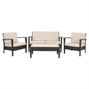 Safavieh Piscataway Acacia 4 Piece Set in Brown and Beige