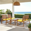Safavieh Ozark Wood 4 Piece Set in Brown and Yellow
