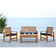 Safavieh Ozark 4 Piece Patio Sofa Set in Brown and Navy