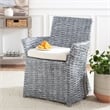Safavieh Renee Rattan and Cotton Arm Chair in Gray