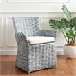 Safavieh Renee Rattan and Cotton Arm Chair in Gray