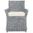 Safavieh Renee Rattan and Cotton Arm Chair in Gray