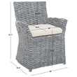 Safavieh Renee Rattan and Cotton Arm Chair in Gray