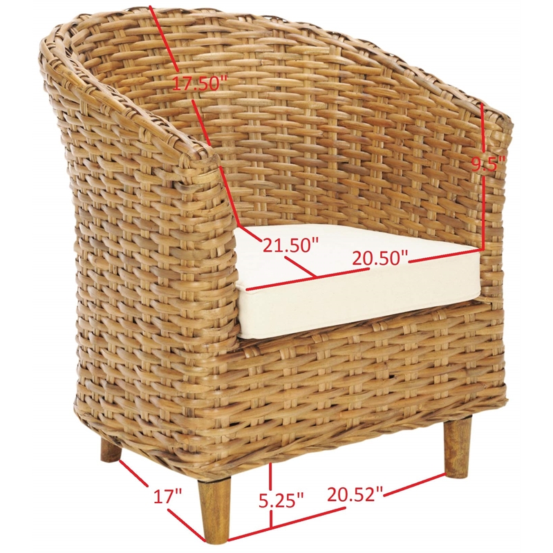 Safavieh Luz Mango Wood Barrel Chair in Honey