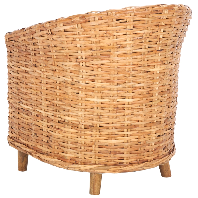 Safavieh Luz Mango Wood Barrel Chair in Honey