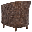 Safavieh Omni Wicker Barrel Chair in White / Brown