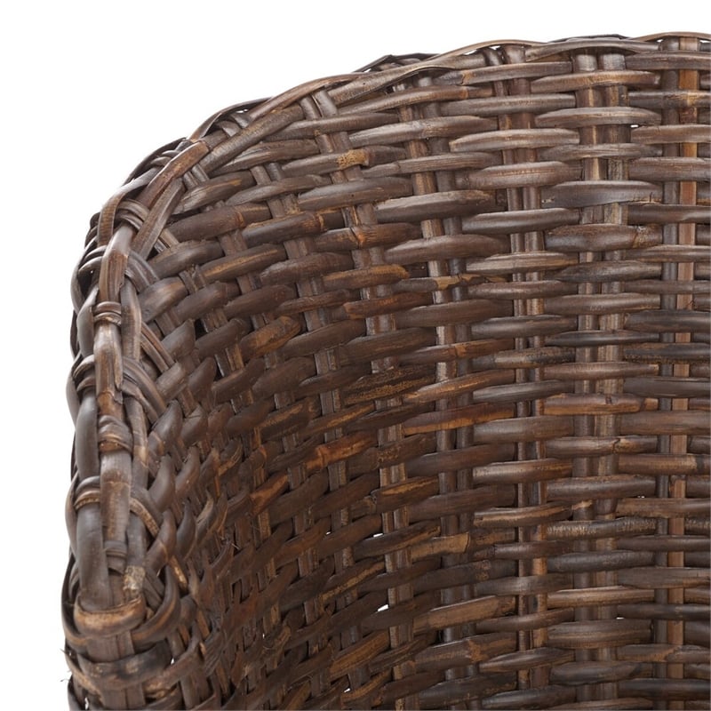 Safavieh Omni Wicker Barrel Chair in White / Brown
