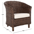 Safavieh Omni Wicker Barrel Chair in White / Brown