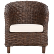 Safavieh Omni Wicker Barrel Chair in White / Brown