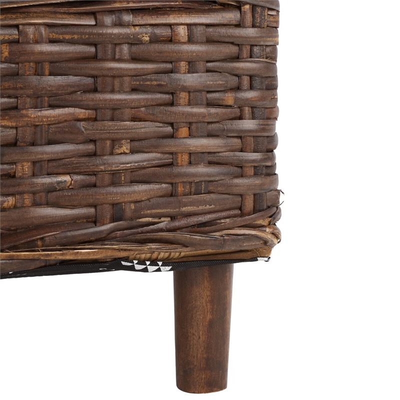 Safavieh Omni Wicker Barrel Chair in White / Brown
