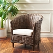 Safavieh Omni Wicker Barrel Chair in White / Brown