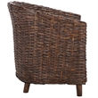 Safavieh Omni Wicker Barrel Chair in White / Brown