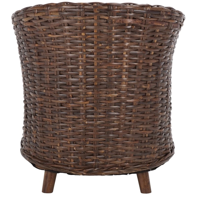 Safavieh Omni Wicker Barrel Chair in White / Brown