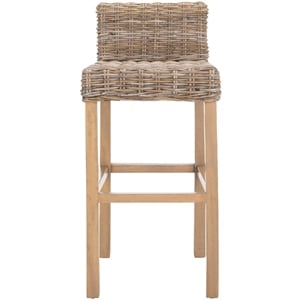 Safavieh Cypress 29.5&quot Mango Wood Bar Stool in Beige