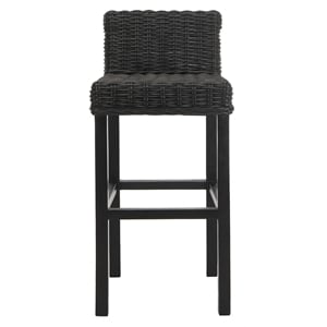 Safavieh Cypress 29.5&quot Mango Wood Bar Stool in Black