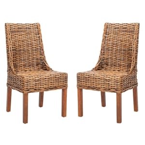 Safavieh Stacy Mango  Arm Dining Chair in Brown (Set Of 2)