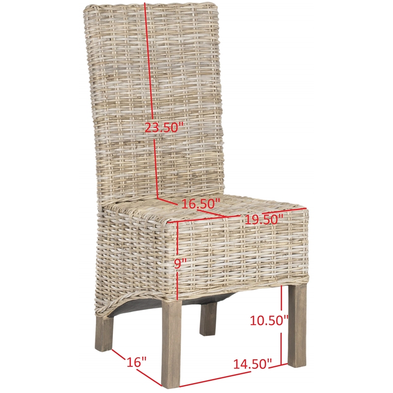 Safavieh Pembrooke Mango   Dining Chair in Natural Unfinished (Set Of 2)
