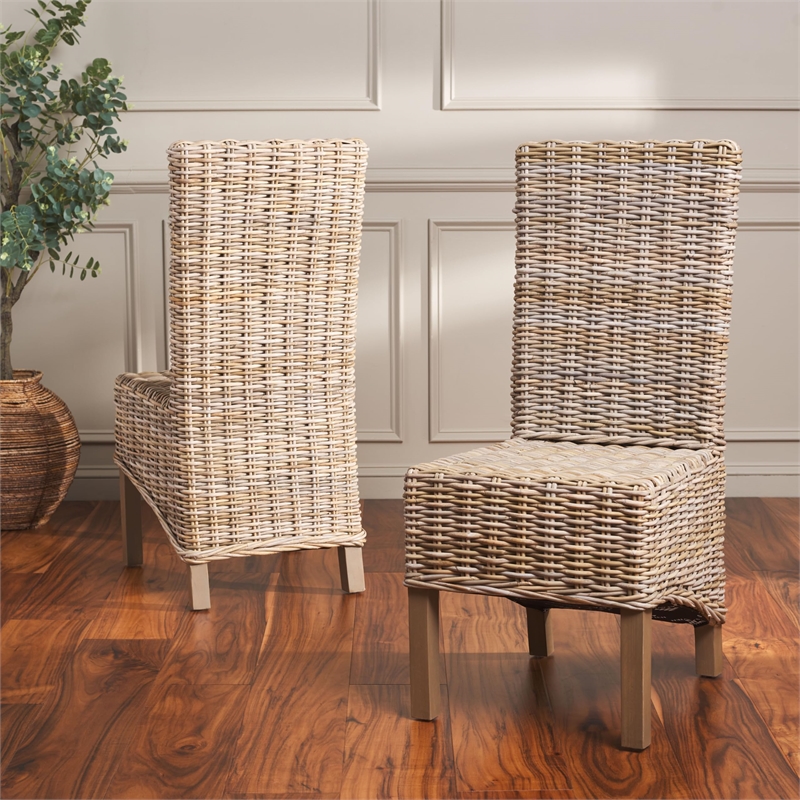 Safavieh Pembrooke Mango   Dining Chair in Natural Unfinished (Set Of 2)