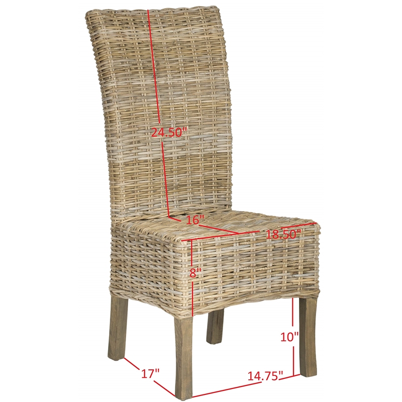 Safavieh Quaker Mango   Dining Chair in Natural Unfinished (Set Of 2)